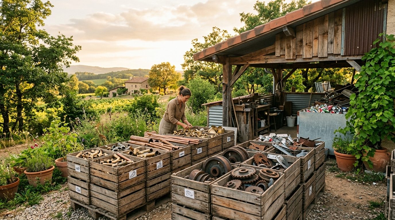 Bacs de tri de métaux et ferraille pour le recyclage écologique