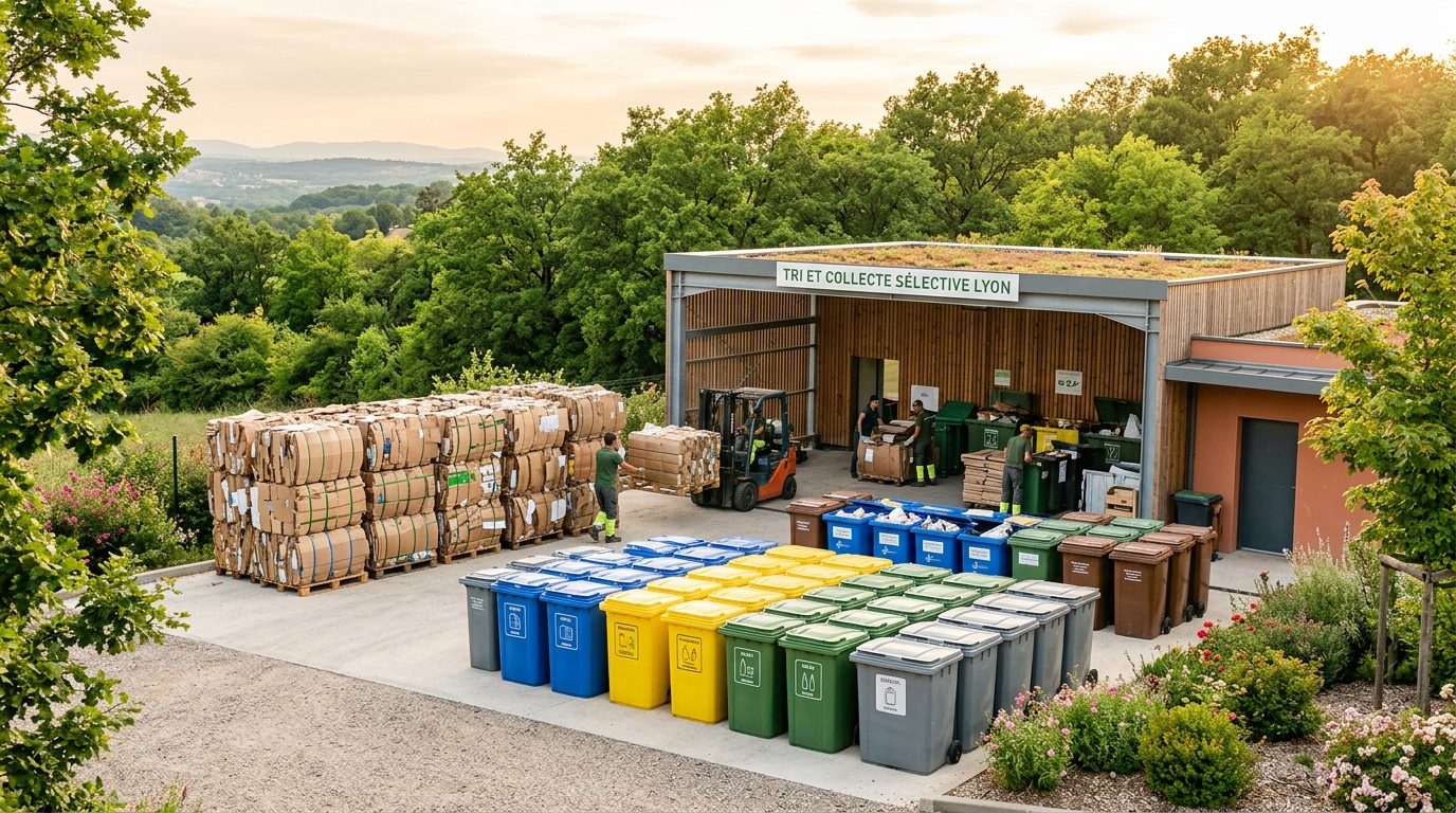 Conteneurs de tri sélectif et valorisation des déchets recyclables dans la région lyonnaise